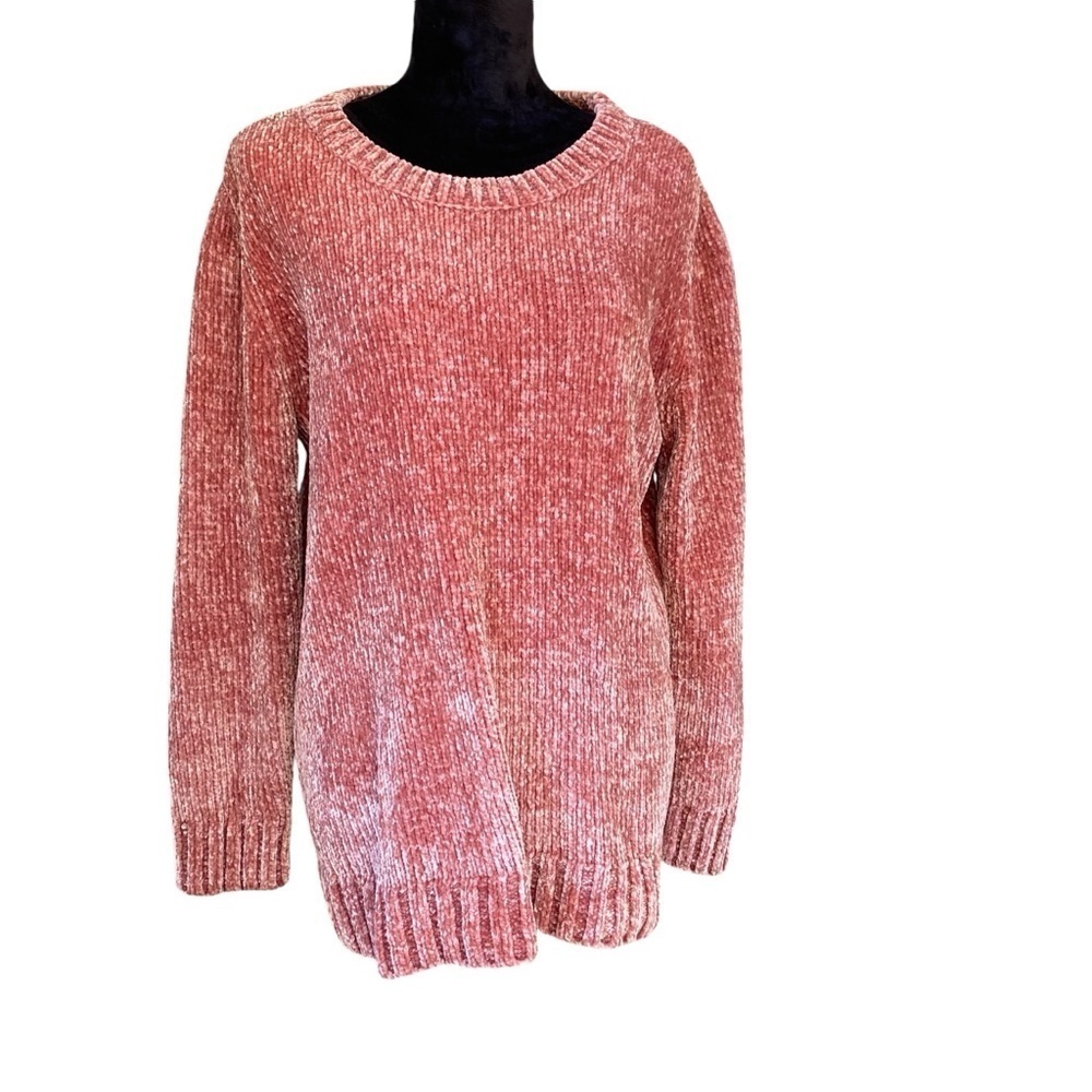 Orvis Sweater Chenille Chucky knit crew neck pullover Size Large Shabby Chic